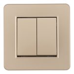 Выключатель двухклавишный Arte Milano SET16-1-30-2 shampan