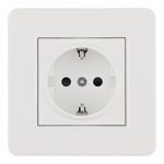 Комплект розетки с/з и шторками и рамкой Arte Milano SET16-1-40-1 white