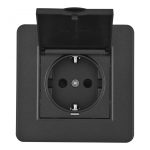 Комплект розетки с/з и шторками, защитной крышкой и рамкой Arte Milano SET16-1-41-1 black