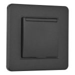 Комплект розетки с/з и шторками, защитной крышкой и рамкой Arte Milano SET16-1-41-1 black