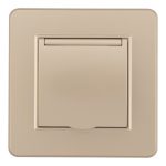 Комплект розетки с/з и шторками, защитной крышкой и рамкой Arte Milano SET16-1-41-1 shampan