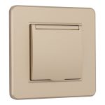 Комплект розетки с/з и шторками, защитной крышкой и рамкой Arte Milano SET16-1-41-1 shampan