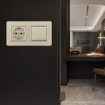 Выключатель одноклавишный с розеткой Arte Milano SET16-2-40-1-30-1 shampan