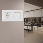 Выключатель двухклавишный с розеткой Arte Milano SET16-2-40-1-30-2 white