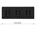 Розетка тройная (трехпостовая) с/з и шторками Arte Milano SET16-3-40-1x3 black