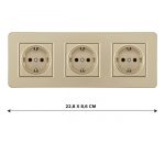 Розетка тройная (трехпостовая) с/з и шторками Arte Milano SET16-3-40-1x3 shampan