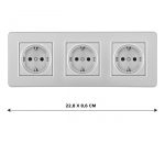 Розетка тройная (трехпостовая) с/з и шторками Arte Milano SET16-3-40-1x3 silver