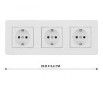 Розетка тройная (трехпостовая) с/з и шторками Arte Milano SET16-3-40-1x3 white