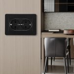 Розетка двойная с/з и шторками Arte Milano SET16-double-40-2 black