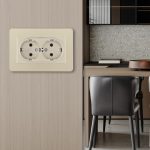 Розетка двойная с/з и шторками Arte Milano SET16-double-40-2 shampan