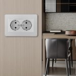 Розетка двойная с/з и шторками Arte Milano SET16-double-40-2 silver