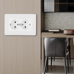 Розетка двойная с/з и шторками Arte Milano SET16-double-40-2 white