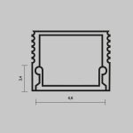 Рассеиватель для профиля 08×09 Maytoni Led Strip ALM-0809-B-DF-2M 642018