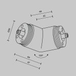 Угловой коннектор 120° без ввода питания Maytoni Shelf CA018LWC-B