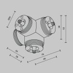 Х-образный вертикальный коннектор без ввода питания Maytoni Shelf CA019L4C-B