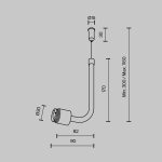Заглушка для подвесного монтажа без ввода питания с тросом Maytoni Shelf CA024PL-B