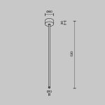 Подвес на жестком основании с потолочной чашей Maytoni Shelf CA030C-SL-L500-B
