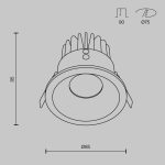Встраиваемый светильник Maytoni Zoom DL034-01-12W2.7K-B
