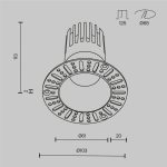 Встраиваемый светильник Maytoni Dip DL122-15W-2.7K-TRS-B