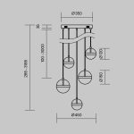 Каскадная люстра Maytoni Area MOD295PL-L60BBS3K