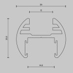 Шинопровод накладной/подвесной Maytoni Busbar trunkings Basity TRX172-R-113B