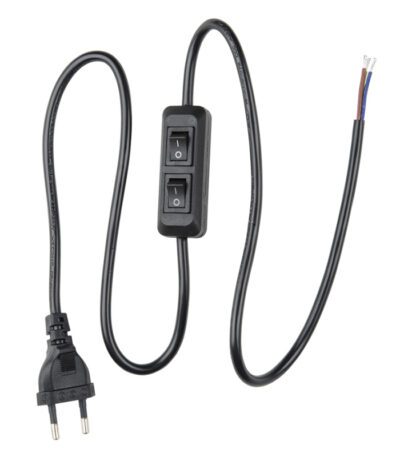 Шнур сетевой с вилкой и выключателем Uniel UCX-C90/02A-100 BLACK UL-00007465