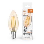 Светодиодная филаментная лампа Gauss Basic Filament E14 3,8W 2400K 1037154