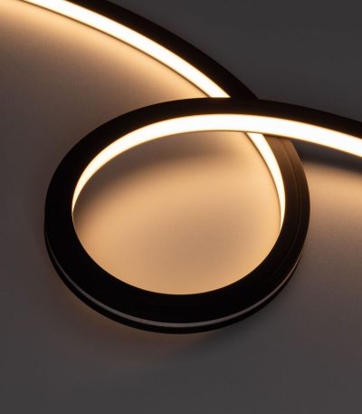 Светодиодная герметичная лента Arlight NOVA-TOP-BLACK-A120-16x15mm 24V Warm2700 (10 W/m, IP67, 2835, 5m, wire x2) 049080