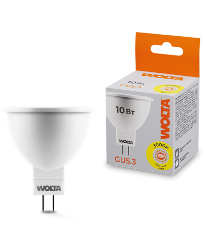 Светодиодная лампа WOLTA 10Вт 3000K GU5.3 матовая 25YMR16-220-10GU5.3