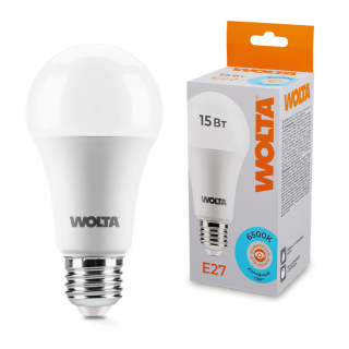 Светодиодная лампа WOLTA 15Вт 6500К E27 груша матовая 25W60BL15E27