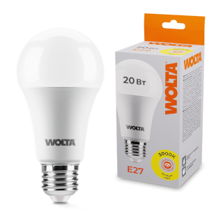 Светодиодная лампа WOLTA 20Вт 3000К E27 груша матовая 25Y65BL20E27