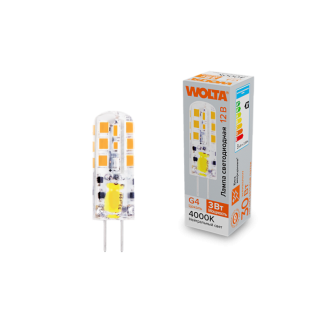 Светодиодная лампа WOLTA 3Вт 4000K G4 матовая WSTD-JC-12V3W4KG4-S