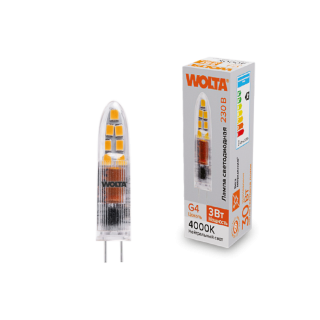 Светодиодная лампа WOLTA 3Вт 4000K G4 матовая WSTD-JC-220V3W4KG4-P