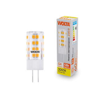 Светодиодная лампа WOLTA 5Вт 3000K G4 кукуруза матовая WSTD-JC-220V5W3KG4-C
