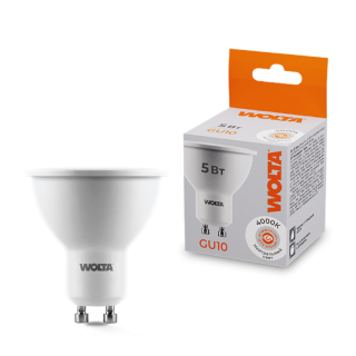 Светодиодная лампа WOLTA 5Вт 4000K GU10 матовая 25SPAR16-230-5GU10