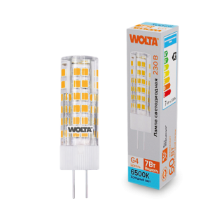 Светодиодная лампа WOLTA 7Вт 6500K G4 кукуруза матовая WSTD-JC-220V7W6KG4-C