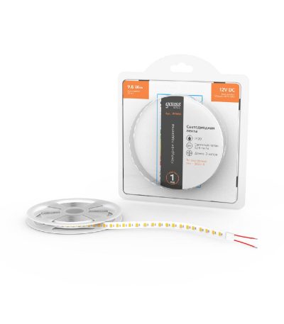 Светодиодная лента Gauss 12В 2835 9,6Вт/м 3000K 2м IP20 BT060