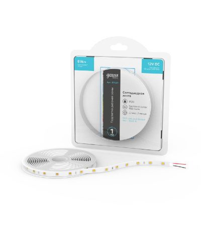 Светодиодная лента Gauss 12В 5050 8Вт/м 4000K 2м IP20 BT021