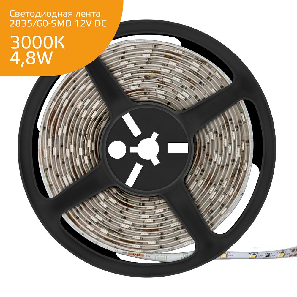 Светодиодная лента Gauss 4,8W/m 60LED/m 2835SMD теплый белый 5M 355000105 Светодиодная лента Gauss 4,8W/m 60LED/m 2835SMD теплый белый 5M 355000105