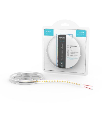 Светодиодная лента Gauss Basic 12В 2835 10Вт/м 4000K 2м IP20 BT037