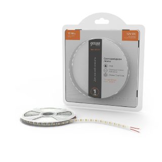 Светодиодная лента Gauss Basic 12В 5050 10Вт/м 3000K 5м IP65 BT051