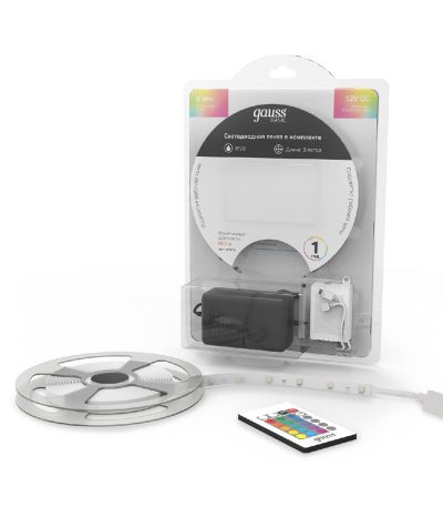 Светодиодная лента Gauss Basic 12В 5050 6Вт/м RGBW 3м IP20 BT010