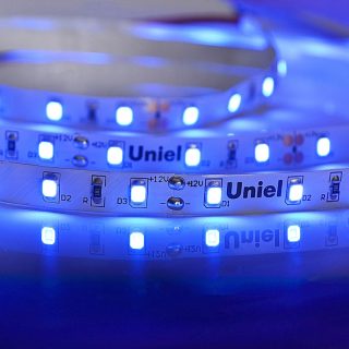 Светодиодная лента Uniel ULS-M11-2835-60LED/m-8mm-IP20-DC12V-4,8W/m-5M-BLUE PROFI катушка в герметичной упаковке