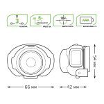Налобный светодиодный фонарь Gauss от батареек 66х54 120 лм GF302