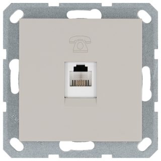 Телефонная розетка RJ11 с накладкой, цвет Тауп Jasmart G6101T