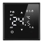 Терморегулятор Wi-Fi (механизм) Stekker Эмили RSW00-5119-05 250В 3500Вт черный уголь, soft touch 50377 Терморегулятор Wi-Fi (механизм) Stekker Эмили RSW00-5119-05 250В 3500Вт черный уголь, soft touch 50377