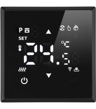 Терморегулятор Wi-Fi (механизм) Stekker Эмили RSW00-5119-05 250В 3500Вт черный уголь, soft touch 50377