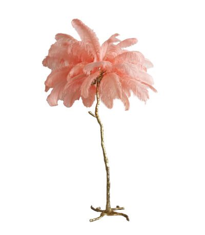 Торшер Delight Collection Ostrich Feather BRFL5014 pink/antique brass