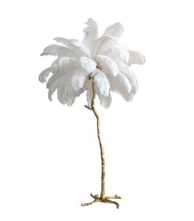 Торшер Delight Collection Ostrich Feather BRFL5014 white/antique brass