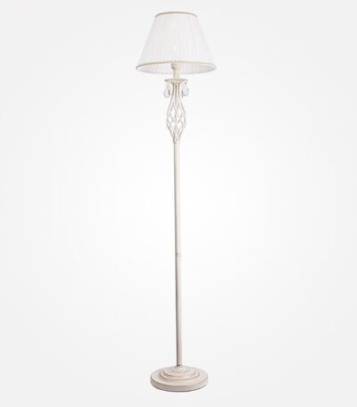 Торшер Eurosvet Amelia 10073/1 белый с золотом/прозрачный хрусталь Strotskis